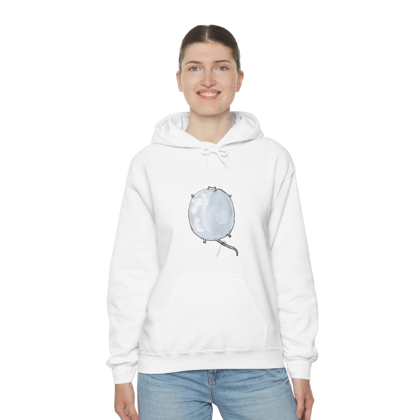 Floating Cat - Unisex Hooded Sweatshirt